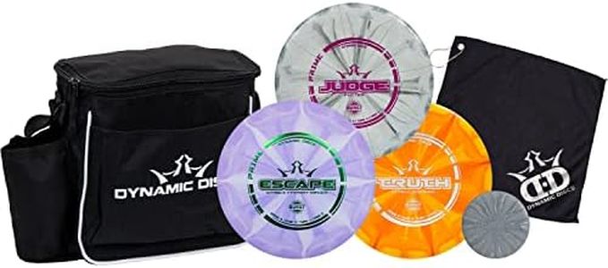 Dynamic Discs 3-Disc Golf Set with Bag | 1x Putter, Midrange & Driver + Cadet Shoulder Bag | Frisbee Golf Discs Set | Great for Beginners | Ideal Gifts & Accessories for Men w/Towel & Mini (Black)