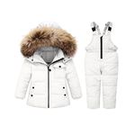 Fumdonnie Toddler Snowsuit Girls Kids Winter Coat Boys Snow Pants and Jackets Bibs 2T 3T