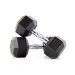 FITRXX Rubber Coated Hexa Dumbbell Set for Men & Women Professional Exercise Dumbbells for Full Body Workout, Upper & Lower Body Strength Training, Home Gym Exercise. (25 kg piar)