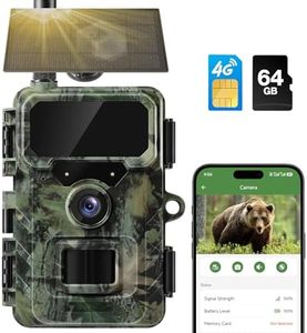 WIMIDING Cellular Trail Camera Solar, 4G LTE Game Cameras 64MP 2K HD Live Streaming,Night Vision Outdoor Camera,Rechargeable Wildlife Camera Deer Cams for Backyard(64GB TF Card Included
