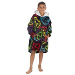 GM Apparel Kids Gaming Hoodie Blanket Oversized for Boys & Girls – Cozy Wearable Hooded Fleece Trow Sweatshirt Cosy Big Jumper - Black One Size Fits All - Kids