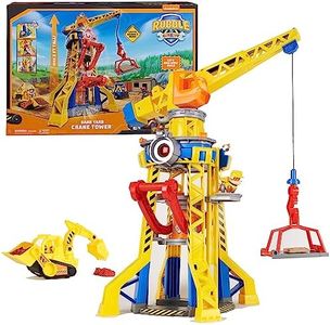 Rubble & Crew, Bark Yard Crane Tower Playset with Action Figure, Toy Bulldozer & Kinetic Build-It Play Sand, PAW Patrol Kids Toys for Boys & Girls 3+