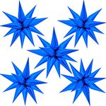 60 Pcs Explosion Star Balloons, Foil Cone Mylar Starburst Balloons, Point Star Balloons Party Decoration Supplies for Birthday Wedding Christmas Anniversary Backdrop (Blue)