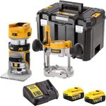 DeWalt DCW604NT 18V Brushless Router Trimmer with 2 x 5.0Ah Batteries & Charger in Case