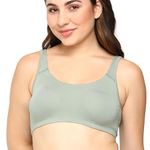 BLOSSOM Women's Double Layered Soft Cup, Easy Slip On, Anti- Microbial Treated, Non Padded, Wireless, Full Coverage Everyday Bra_Aesthetic Iceberg Green 36B