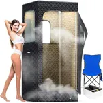 Adamson Full Size Portable Steam Sauna - Indoor Sauna Tent for Home Spa Relaxation + 2.6L 1000W Steamer + Boost Health and Recovery + Chair + Remote + Foot Massager