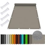 Sun Shade Sail Waterproof Rectangle Canopy 2.5 x 3 m(8.2 x 9.8ft) 98% UV Block Patio Waterproof Sun Shade Awning with Free Rope for Outdoors, Garden, Patio, Taupe