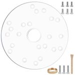 Rtsyful Dia 6-1/2" Router Base Plate, Clear Acrylic with w/BrassCentering Pin &Brass Nut, Screws for Trim Routers (6-1/2" Circle), Fits Bosch, Makita, Milwaukee, See Chart for Specific Models