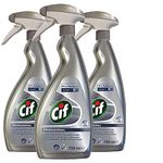 3 Pack of 750ml Cif Professional Pro Formula Stainless Steel and Glass Cleaner with Streak Free Finish