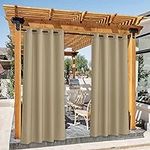 NICETOWN Taupe Outdoor Curtains for