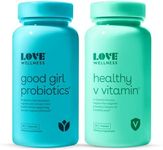 Love Wellness Good Girl Vaginal Probiotics & Women's Healthy V Vitamin Set | Urinary Tract Health, pH Balance with Prebiotics & Lactobacillus Blend | Supports Vaginal Health, & Gut Health