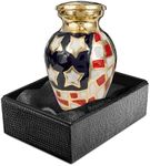 Trupoint Memorials Small Urns for Human Ashes — Keepsake Urns for Ashes, Small Cremation Urns for Human Ashes, Mini Urns for Human Ashes, Small Urns for Ashes — Small, Checkered, American Flag Urn