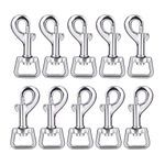 Swivel Snap Hooks, Lucky Goddness 20pcs Metal Heavy Duty Square Eye Clasp Buckle Trigger Clip Multipurpose- Best for Spring Pet Buckle, Key Chain for Linking Dog Leash Collar, Handmade Crafts Project