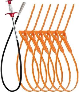 35.5inch Drain Clog Remover, 25inch Drain Snake Hair Remover, Hair Catcher Drain Auger Cleaner Tool Set for Toilet, Kitchen Sink, Bathroom Tub, Sewer, 7 Pack