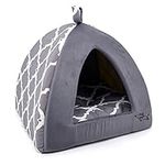 Pet Tent - Soft Bed for Dog and Cat by Best Pet Supplies - Sand Linen, 19" x 19" x H:19"