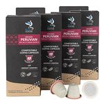 Blue Goose Organic Peruvian - 60 Plastic Free Compostable Coffee Capsules - Nespresso Compatible Pods - Specialty Grade Coffee - Great Taste Award 2021