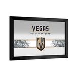 Trademark Global Framed Bar Mirror- Vegas Golden Knights, Glass Beer Sign, Ready-to-Hang Black Frame for Pub, Game Room, Garage or Man Cave