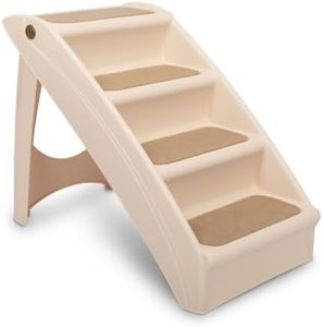 PetSafe 62460 Solvit PupSTEP Plus Pet Stairs, Foldable Steps for Dogs and Cats, Best for Small to Medium Pets, Tan