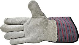 G & F 5025L-5 Premium Suede Leather Work Gloves with Extra Long Rubberized SAFETY Cuff, 5 Pair Pack.