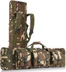 DULCE DOM Rifle Bag, Soft Double Rifle Case for Storage and Transportation, Portable Long Gun Case Carrying Backpack with Molle for Shooting Range Hunting Outdoors, 36/42/48 Inch (Camo, 48"x 12")