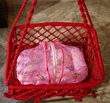 Patiofy Baby Swing Cradle with Mosquito Sleeping Bed/Hanging Cradle for Baby/Palna for New Born Baby/Baby Sleeping Bed/Cradle for 0 to 2 Years/Cotton Rope Cradle with Baby Bed (Red)