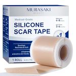 Silicone Scar Sheets for Surgical Scars: 1.6″ x 60″ Roll Medical Grade Silicone Scar Tape for Keloids, Burns, Abrasion and C-Section - Safe for Adults and Children - Breathable, Skin-Friendly and Waterproof Tape