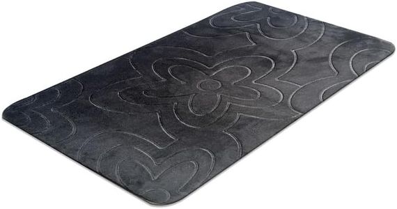 Fit Even Memory Foam Bath Mat – Fast Drying Non slip Mats for Bathroom, Shower and Toiler Floor, Quick Dry, Water Absorbent and Washable Bathmats (Charcoal, 50x80 cm)