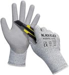 KAYGO Cut Resistant Gloves PU Coated 3 Pairs, ANSI Cut Level A3, Professional Safety Work Gloves for Industrial, Construction, and Mechanical Use(Large,Grey)