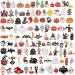 SANNIX 110Pcs Halloween Charms Gold Enamel Jewelry Making Charms for Halloween Bracelet Necklace Making and Decoration