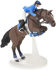 Papo - Hand-Painted - Figurine - Horses,Foals and Ponies - Jumping Horse with Riding Girl-51560 - Collectible - for Children - Suitable for Boys and Girls - from 3 Years Old