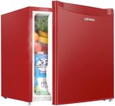 Upstreman 1.7 Cu.ft Mini Fridge with Freezer, Dorm Essentials, Adjustable Thermostat, Energy Saving, Low Noise, Single Door Compact Refrigerator for Dorm, Office, Bedroom, Red-FR17