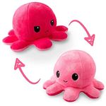 TeeTurtle | The Original Reversible Octopus Plushie | Patented Design | Light Pink and Dark Pink | Show your mood without saying a word!