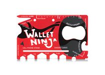 Limited Edition (Soft Touch Finishing in Matte Red) Wallet Ninja 18 in 1 Multi-Purpose Credit Card Size Pocket Multi-Tool