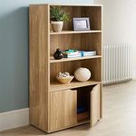 Turin, 3 shelf Bookcase Oak Finish Storage Unit