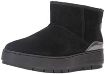 Tommy Hilfiger Women Metallic Suede Snowboot, Ankle Boot, Black, 7