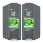 Dove Men+Care 3-In-1 Hair, Body And Face Wash Pack Of 3 With 24-Hour Nourishing Micromoisture Technology Body Wash For Men, 400 ml Extra Fresh (Bulk Buy 6 pack)