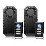 NineLeaf Bike Alarms for Bicycles, Motorcycle Alarms, Wireless Bike Alarm, IP65 Waterproof, 7 levels of sensitivity, 113db Super Loud, Suitable for bicycles, motorcycles, electric bikes, Car,2PK