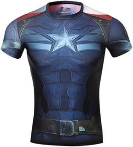 Cody Lundin T-Shirt Compression da uomo, motivo Capitan America - The Avengers 2 Bleu foncé M
