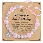 GBTBYS Happy 8th Birthday Bracelet, 8 Year Old Girls Birthday Gifts for Teens Girls Daughter Granddaughter Niece Sister Friend