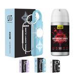 Self Defence Spray & Personal Alarm NOYZIE UK Legal Pepper Spray Alternative with UV Marking - Criminal Identifier Spray for Personal Protection Plus LOUD Personal Safety Alarm (Blue (Rechargeable))