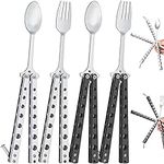 Flutesan 4 Pcs Butterfly Fork and S
