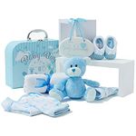 Baby Box Shop Baby Boy Gifts Newborn - 7 Baby Shower Gifts for Baby Boy includes New Baby Boy Gifts in a New Born Baby Gift Set, New Born Baby Boy Gift, Baby Boy Hamper for New Born Baby - Blue