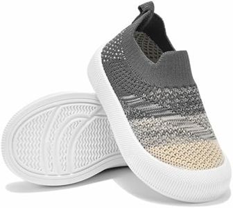 Exegawe Baby Shoes Lightweight Mesh First Walking Shoes for Boys Girls Footwear Toddler Non Slip Sneakers(Grey,Tag20/6-12m)