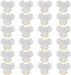 White Cotton Gloves, 24 Pairs Cotton Gloves for Women Dry Hands Cleaning Serving Archival Gloves for Sleeping Moisture Eczema Coin Jewelry Silver Costume Inspection Handling Art, Large Size