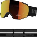 Salomon S/view Unisex Goggles Ski Snowboarding, Extended field of vision, Visual acuity & glare reduction, and No more fogging, Black, One Size