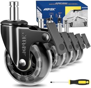 AGPtEK Office Chair Casters with Brake Heavy Duty 2.5" Compatible with IKEA Chairs ONLY with Screwdriver, Office Chair Wheels 3/8" /10mm for Hardwood Floors Mat Carpet Tile, Set of 5