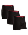 DANISH ENDURANCE 3 Pack Bamboo Boxer Shorts for Men, Breathable Underwear, Soft Antibacterial Pants, Black, Large