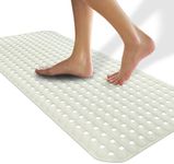 SELIBRE Bathtub Mat Non-Slip, TPR with Unique Dot Design Shower Mats for Inside Shower, Machine Washable and Fast Dry Bath Tub Mat, for Bathroom and SPA, 36'' x 16'' (Khaki)