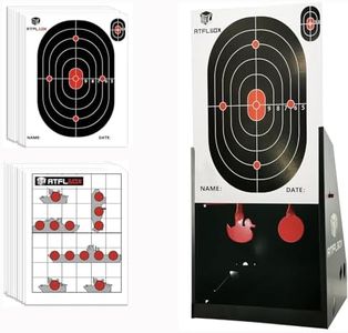 ATFLBOX Trampa de Objetivo de Pistola BB de 17.8 x 22.9 cm con Objetivo de Papel de 20 Piezas y Objetivos de Tiro giratorios para Airsoft, Pistola BB, Rifle