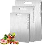KFDDRN 3 piece chopping board set, Stainless steel Cutting boards for meat, vegetables, fruit, cutting boards for the kitchen, dishwasher-safe